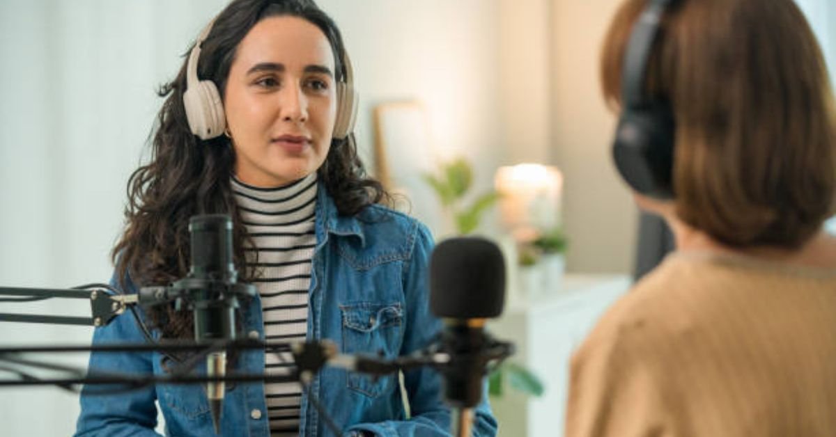 Podcast microphones and 2025 typography